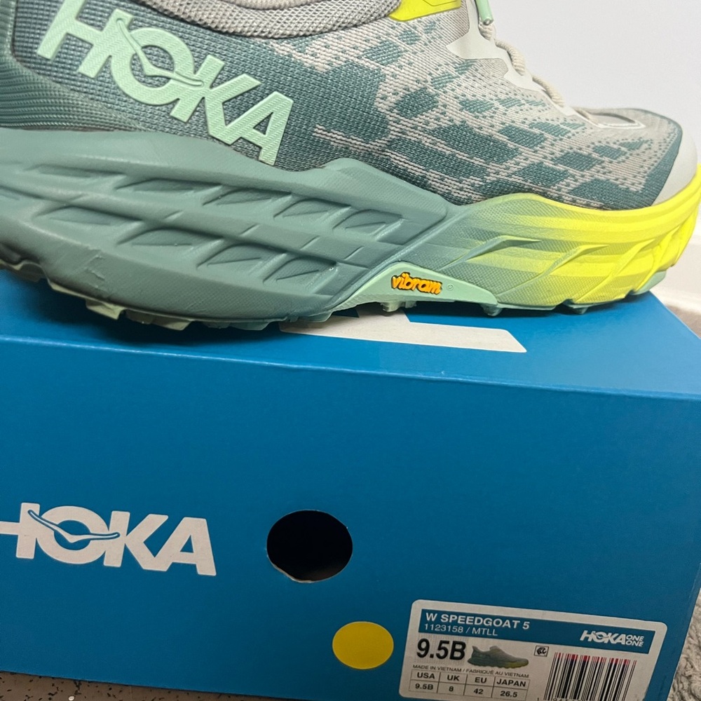 Hoka Trail Running Shoes in Gray and Yellow